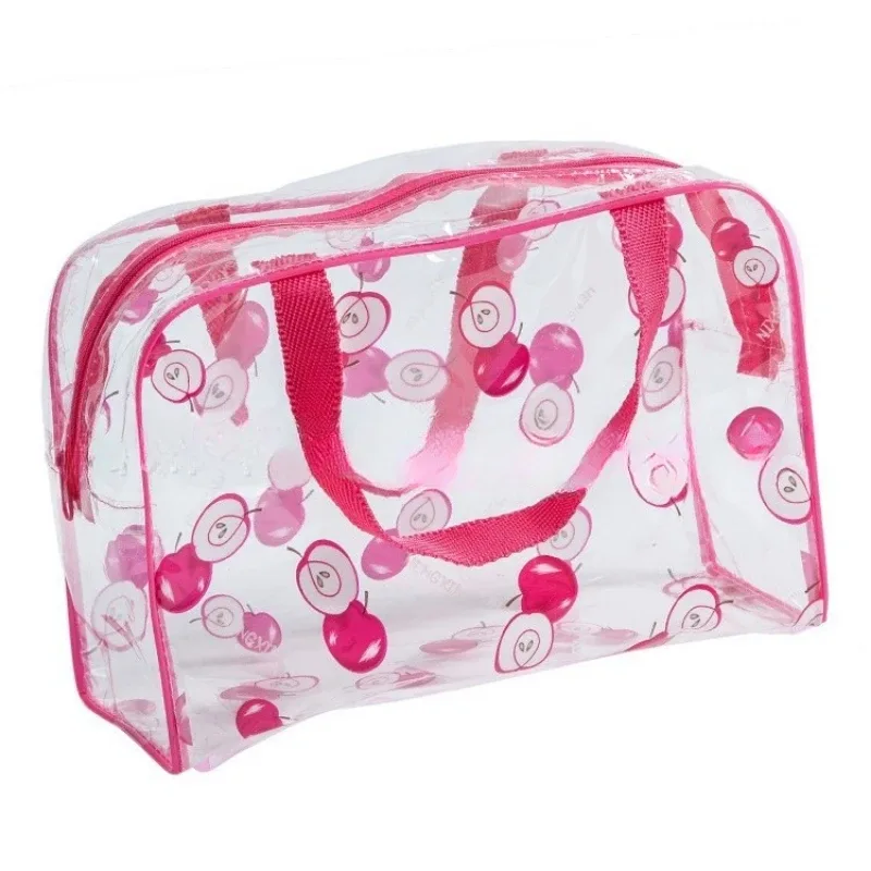 sacs de maquillage transparents en pvc, 4 pièces, portables, à fleurs, imperméables, pour cosmétiques, voyage, lavage, toilette, douche, pochettes de rangement
