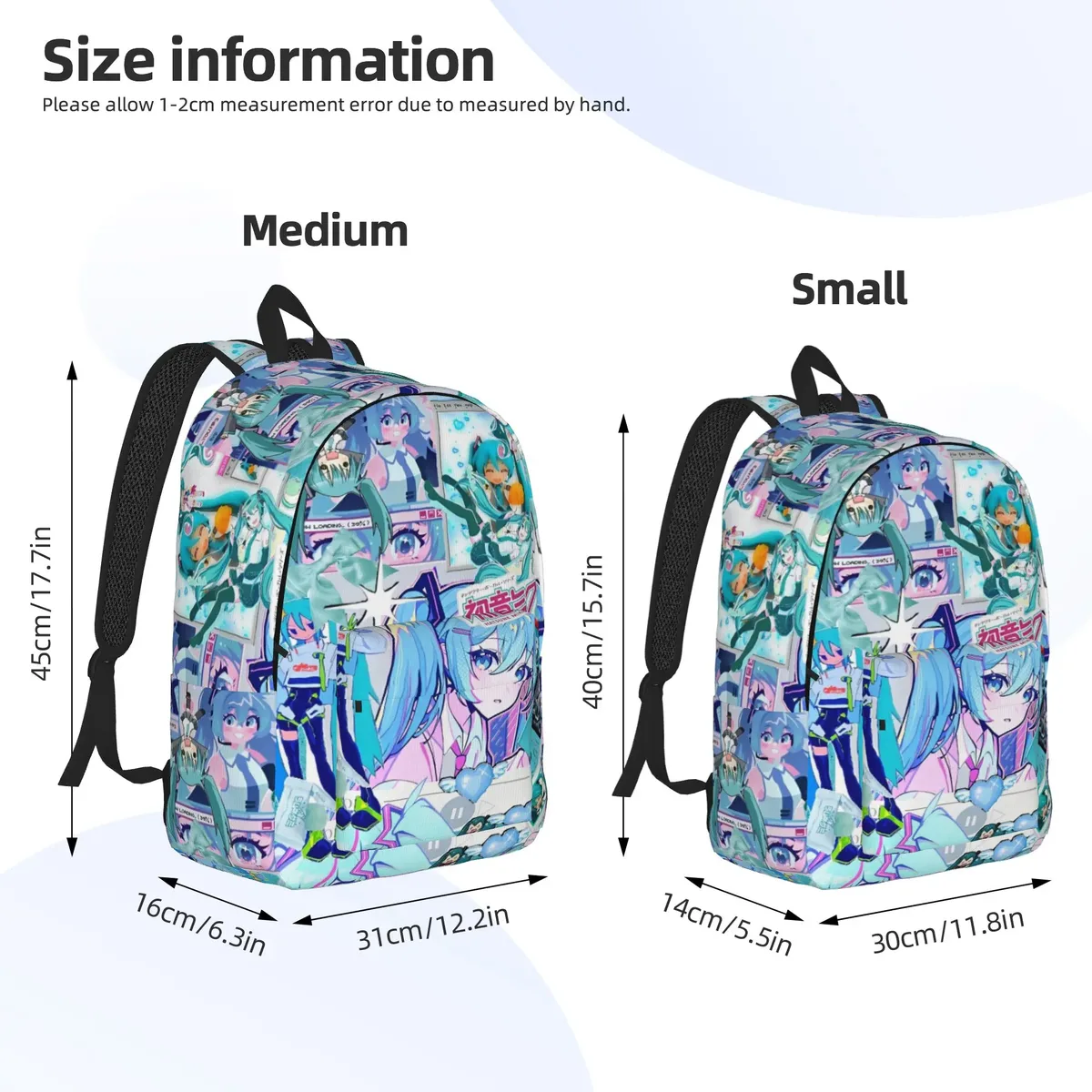 sac à dos hatsune miku pour hommes et femmes, sac à dos décontracté pour étudiants, randonnée, voyage, sac à dos pour ordinateur portable, sacs en toile pour le sport