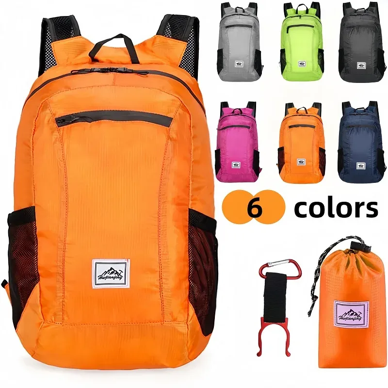 sac de randonnée en plein air 20l, sac à dos portable léger, pliable, étanche, ultraléger, pour voyage, randonnée, sac de jour