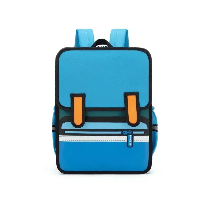 sac à dos oxford gril pour étudiants, sac à dos 3d de style diabétique, dessin animé anime et bande dessinée, sac à dos pour filles et garçons, 16 po
