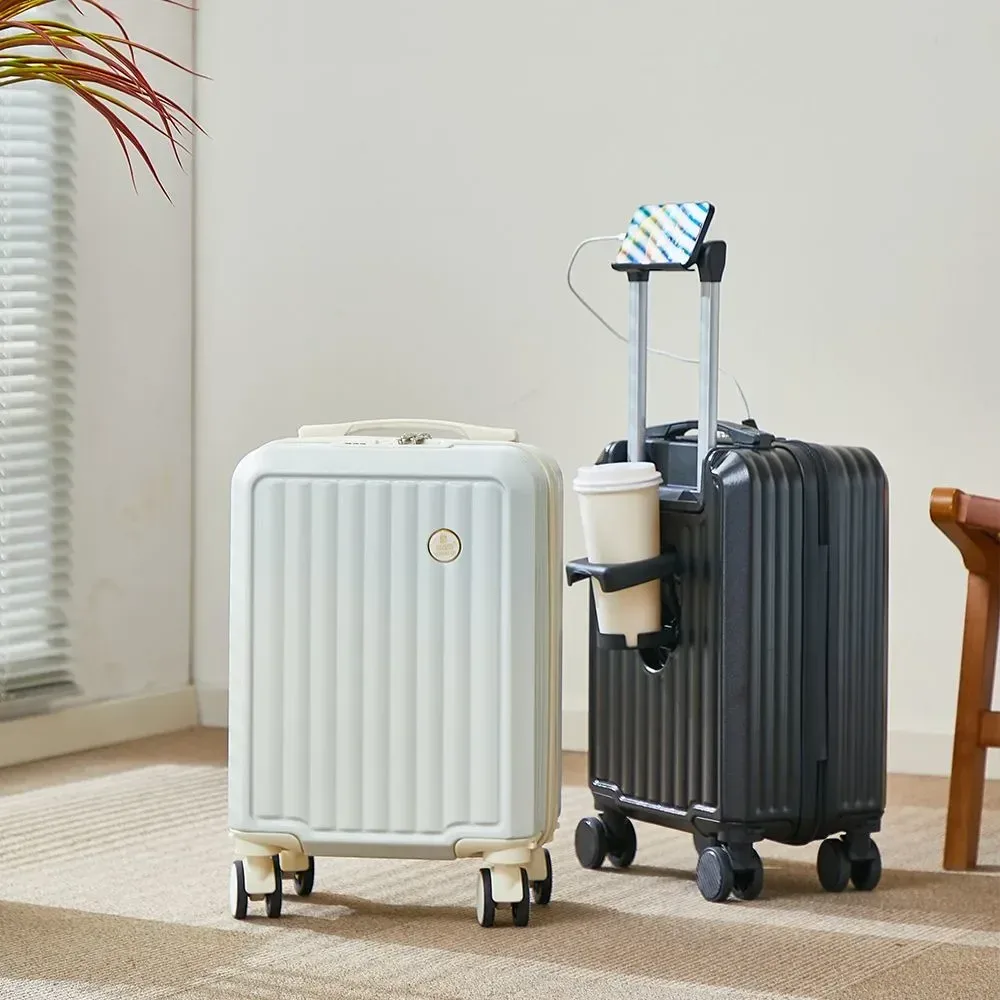 dernier modèle valise d'embarquement valise de voyage bagage de voyage portable avec porte-gobelet et support pour téléphone pour une valise facile à transporter