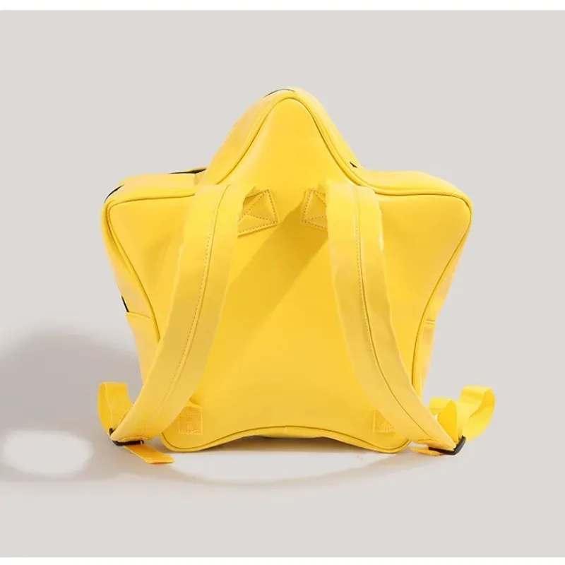 sac à dos pentagramme jaune populaire de grande capacité, sac anti-douleur à bandoulière y2k, sac à dos spice girl doux et cool, ita-bag