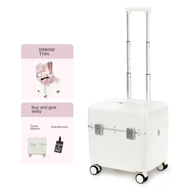 bagage 20 pouces cadre en aluminium valise à main femme avec compartiment porte-cabine d'embarquement valise à roulettes légère