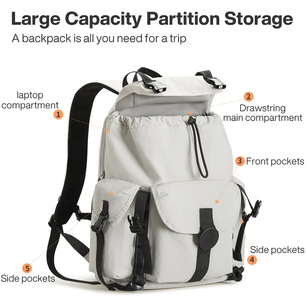 mixi – sac à dos de voyage pour ordinateur portable de 18 pouces, approuvé par le vol, convient à un ordinateur portable de 16 pouces, léger et étanche, pour randonnée