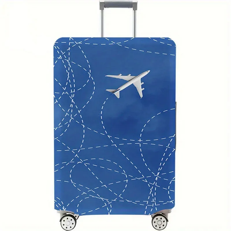 housse de bagage imprimée avec motif d'avion, accessoire de voyage extensible anti-poussière, convient aux valises de 18 à 32 pouces