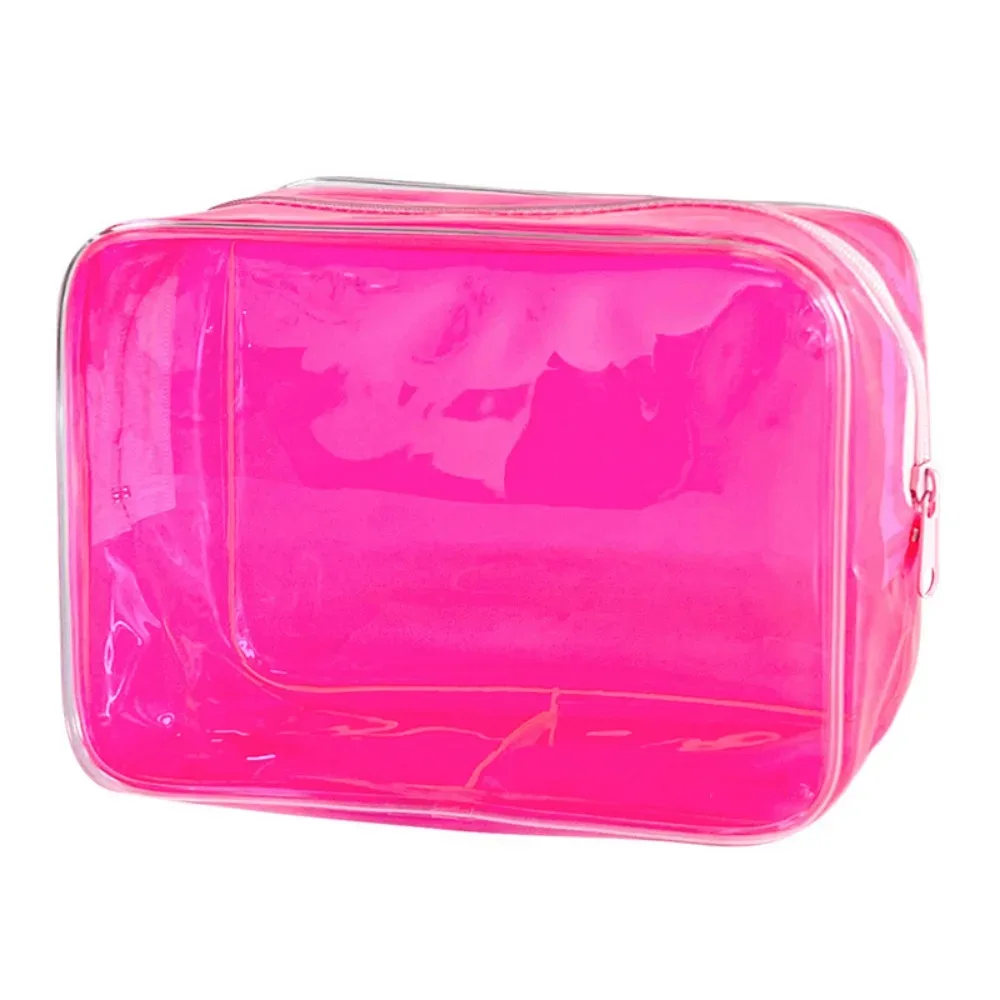 sac de toilette coloré de voyage, sac à maquillage transparent en pvc pour femmes, grande capacité, sac de lavage en gelée, organisateur de cosmétiques