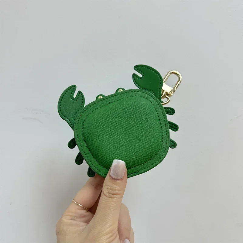 porte-monnaie crabe en cuir microcarence, mini portefeuille, maquillage, sac de rangement pour écouteurs, cartable, sac à main pendentif, accessoires de charme