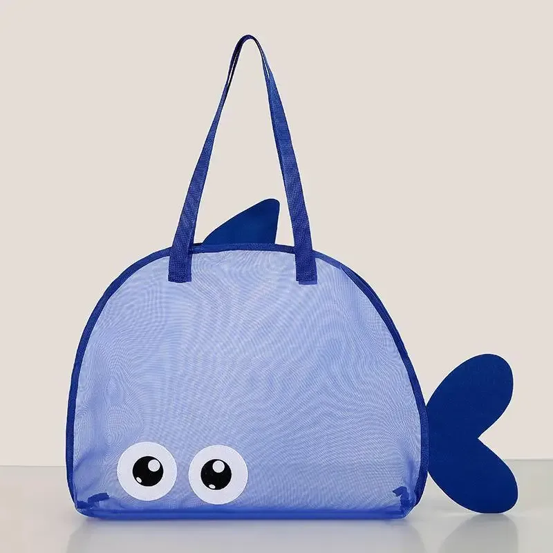 sac de rangement de grande capacité à motif de dessin animé, pliable, respirant, en maille, pochette organisatrice pour jouets de pêche à la sable, pour voyage et sports de plein air