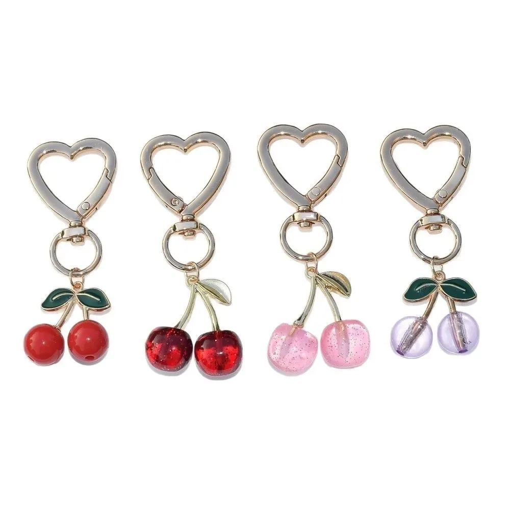 nouveau porte-clés cerise en résine, simulation de fruit, créatif, accessoire de bijouterie diy, décoration suspendue pour sac à dos