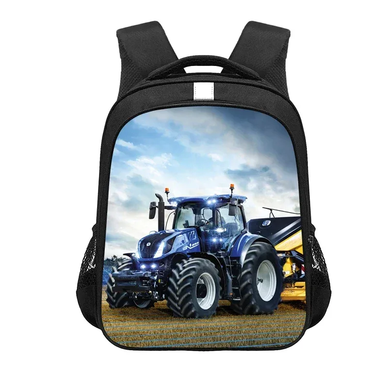 sac à dos de jeu avec tracteur de ferme imprimé, sac d'école de dessin animé pour garçon et fille, sac à dos pour ordinateur portable