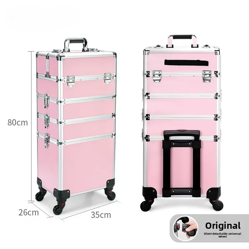 valise de maquillage professionnelle multicouche à combinaison libre, grande capacité, portable, pour cosmétiques, ongles, tatouages, beauté et voyage