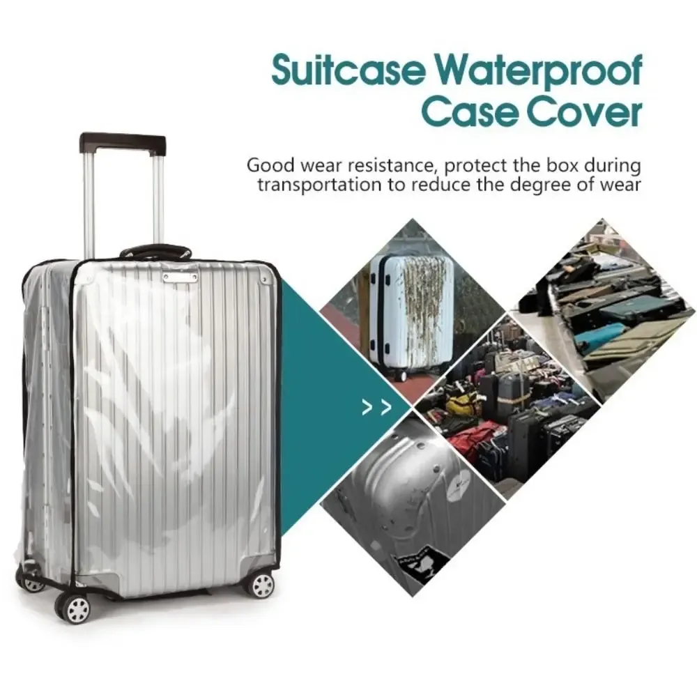 housse de protection pour bagages de voyage, 16-28 pouces, transparente, en pvc, anti-poussière, étanche, pour valise