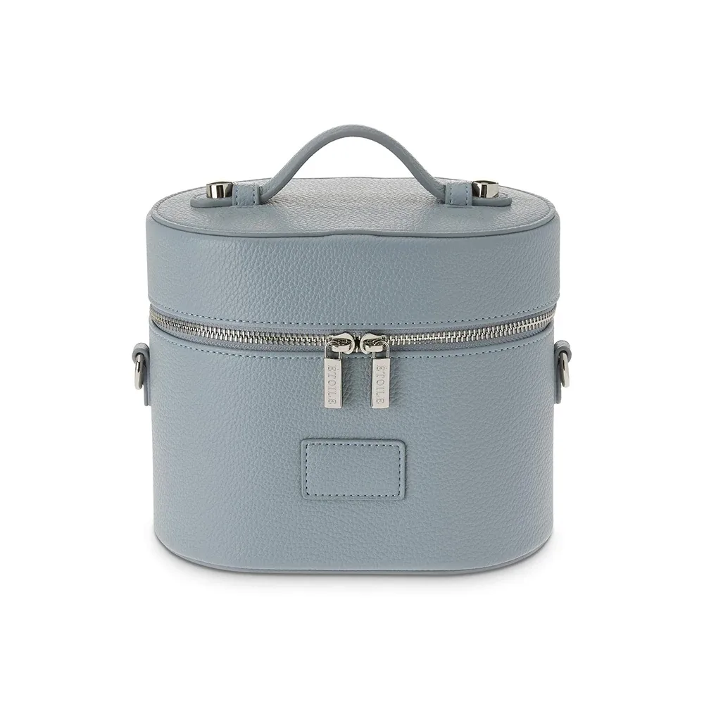 sac cosmétique en cuir pu personnalisé avec nom : simple, portable, bandoulière, à porter à la main, grande capacité pour les voyages
