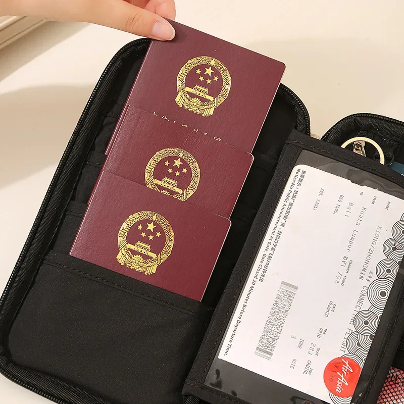 sac de rangement pour passeport et carte d'identité, pratique et multifonctionnel, grand sac de rangement anti-éclaboussures d'eau