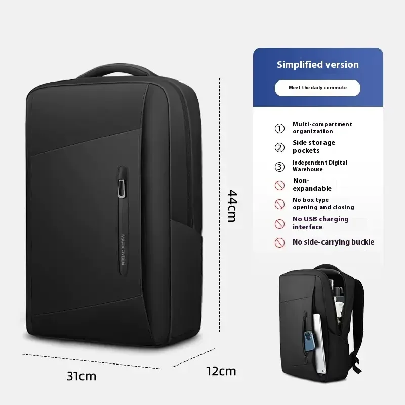 mark ryden 17 pouces sac à dos pour ordinateur portable imperméable homme sac usb recharge multicouche espace voyage homme sac anti-vol mochila