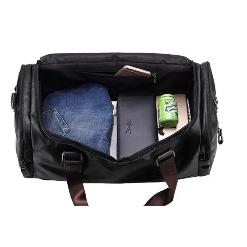 sac de sport en cuir pu pour hommes sacs de sport polochon voyage bagages fourre-tout sacs à main pour homme fitness hommes voyage sac à bandoulière sac de voyage