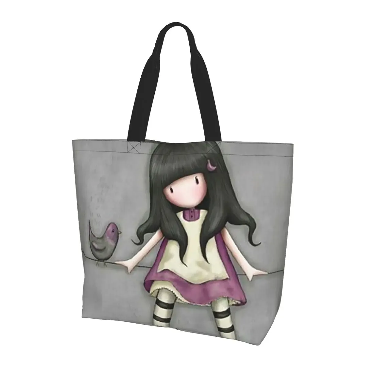 santoro gorjuss sac fourre-tout de shopping toile grande capacité sacs à bandoulière shopper sac à main d'épicerie pour femmes