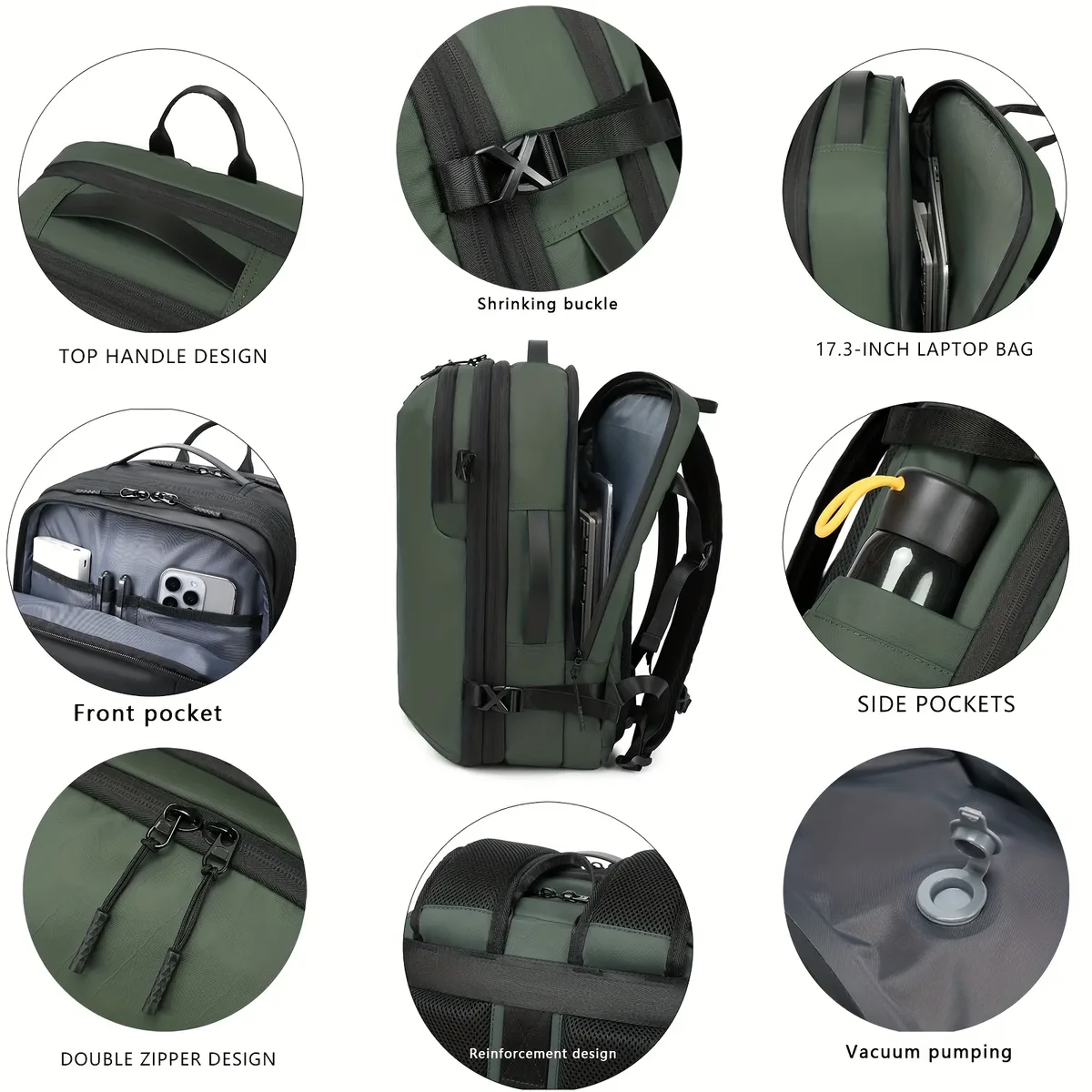 nouveau sac à dos de compression sous vide grande capacité, sac à dos de voyage, sac à dos imperméable pour ordinateur