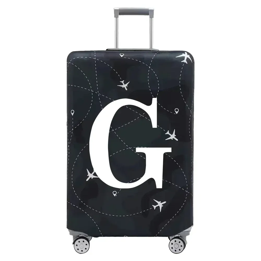 housse de protection pour bagages en tissu extensible, housse anti-poussière, anti-rayures, adaptée aux valises de 18 à 32 pouces, accessoires de voyage avec lettres blanches
