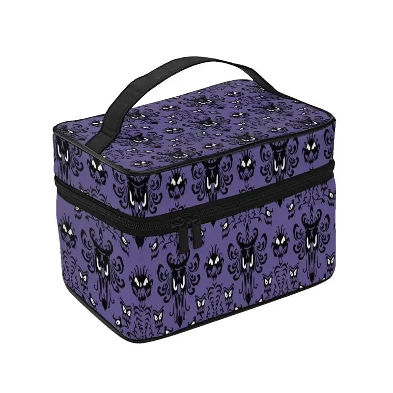 Sac de maquillage de grande capacité à motif Happy Haunted Mansion, sacs de toilette portables à fermeture éclair, étuis à cosmétiques, cadeau pour femmes
