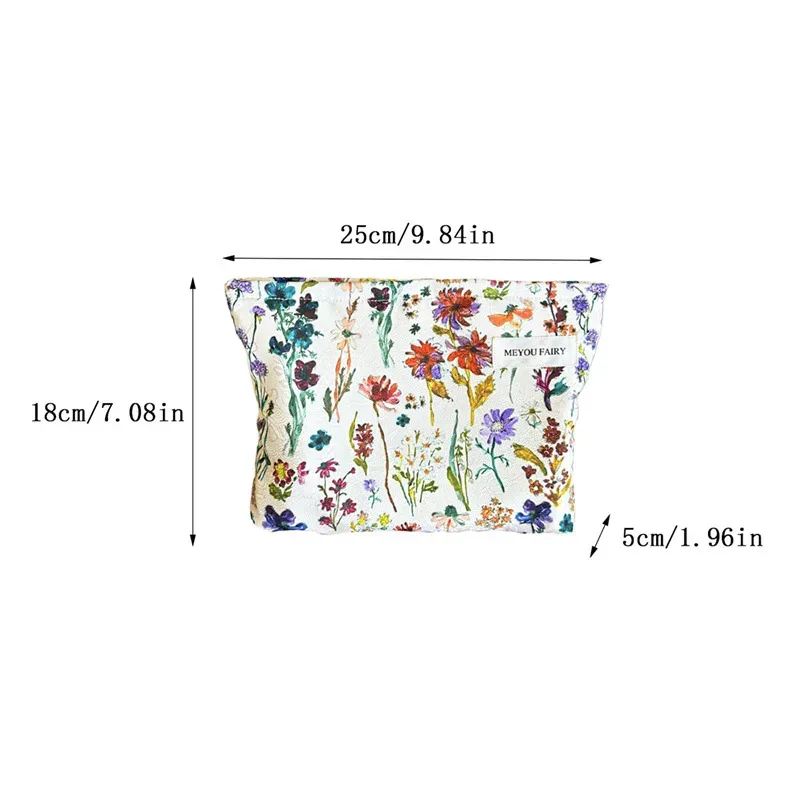 nouvelle trousse de toilette florale de style français, grande trousse de toilette en toile, organiseur de maquillage portable pour les voyages et l'usage quotidien
