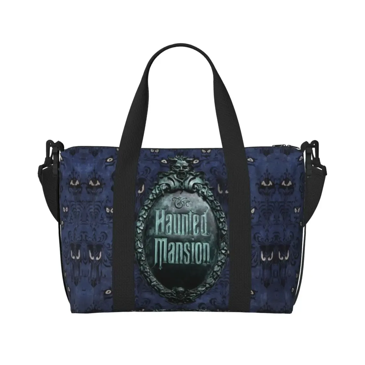 sac fourre-tout personnalisé avec logo de manoir hanté pour femme, sacs de voyage de grande capacité, sacs d'épicerie, halloween grimace mesurosts, salle de sport, plage