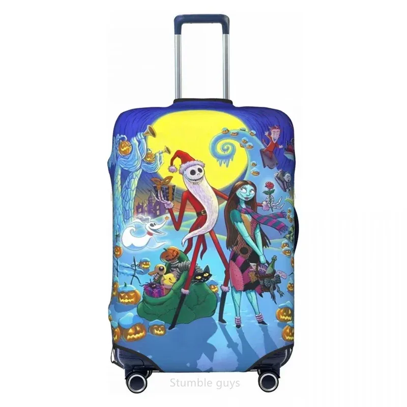housse de protection pour bagages lavable de qualité supérieure, motif jacks movie skellingtons, tissu élastique, pour valises de 18 à 32 pouces, housse de protection pour voyage
