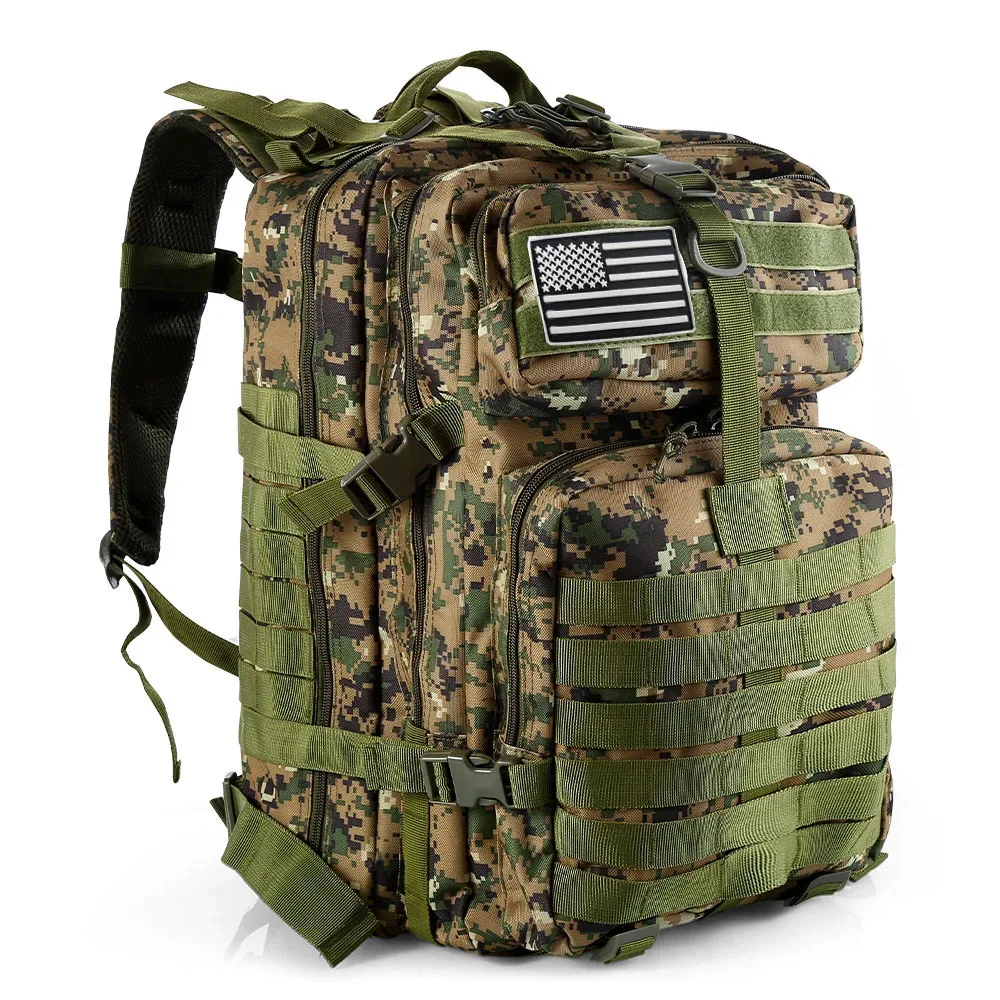 sac dos oxford université camouflage multicolore bandes marron vert taille grande capacité voyage sport
