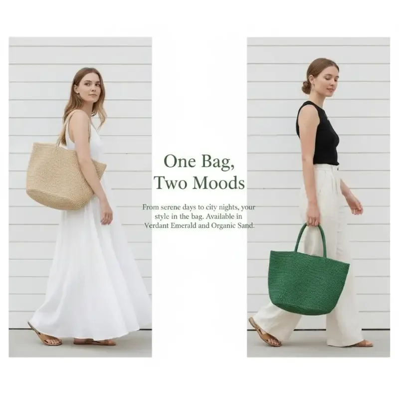 sac de plage en paille naturelle pour femmes, grand sac fourre-tout en rotin tissé à la main, léger, style bohème, pour les voyages en bord de mer, usage quotidien