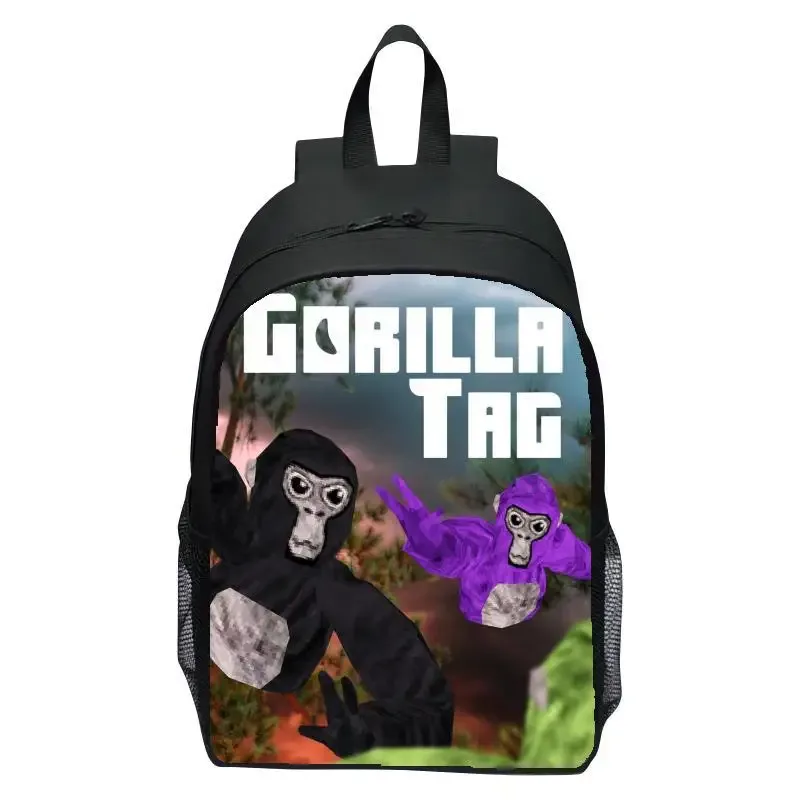 Sac à dos pour enfants de 16 pouces, jeu imprimé, étiquette Gorilla, sac à dos d'école primaire, pour garçons et filles