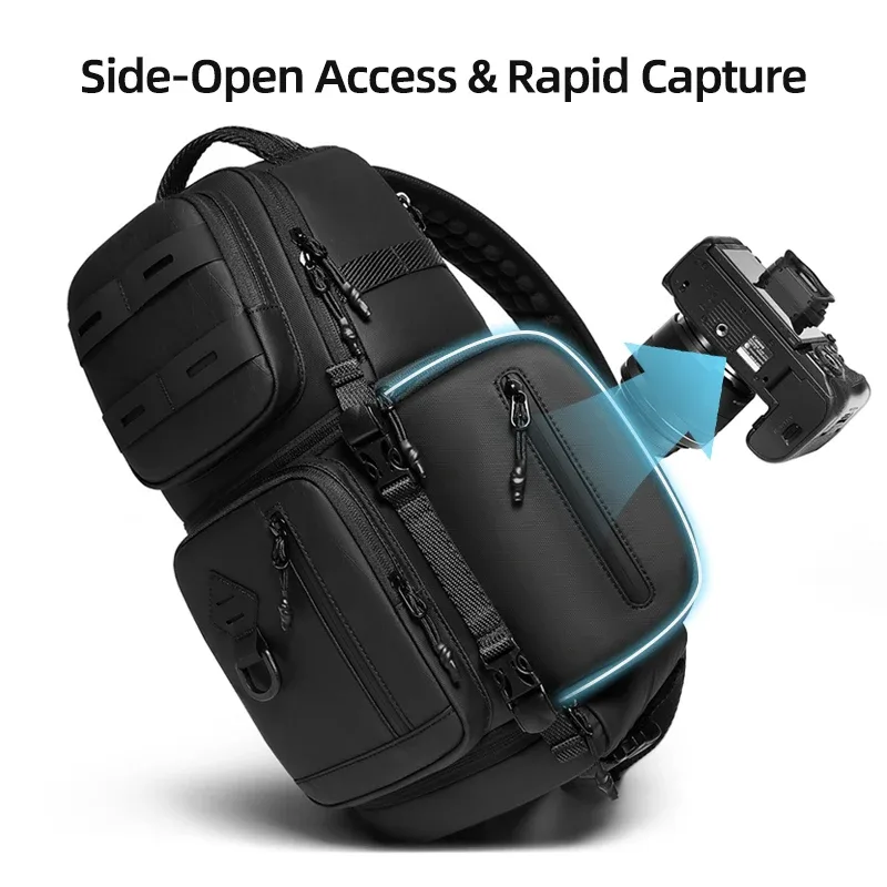 sac bandoulière pour appareil photo reflex numérique pour homme, sac de randonnée, sac messager, sac de voyage, sac de sport pour l'extérieur, sac de poitrine, peut être équipé d'un trépied