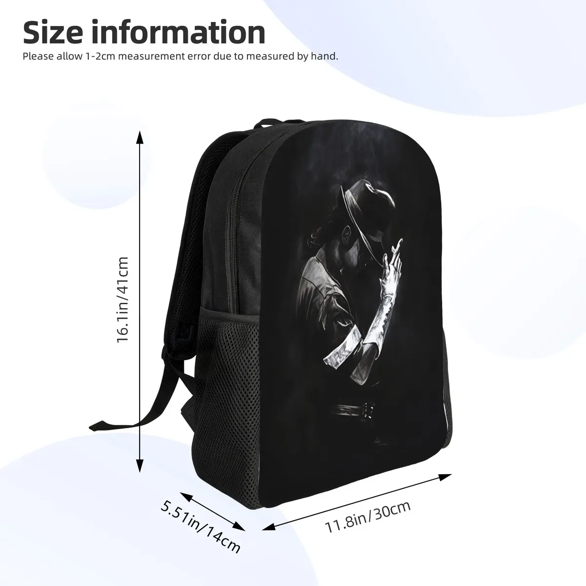 michael mj sac à dos unisexe respirant en polyester, sacs d'école amusants, sac à dos de voyage design
