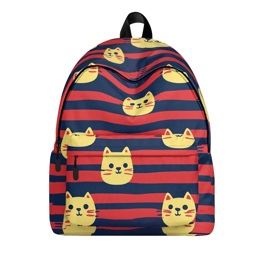 sac à dos imprimé de chats de dessin animé renard mignon, sacs à crayons à bretelles réglables, sac d'école léger et durable, sac à dos de voyage, ensembles pour adolescents