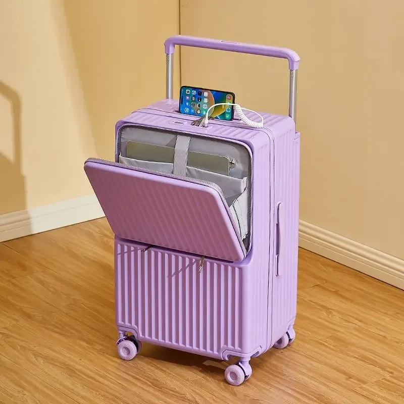 nouvelle valise à roulettes multifonctionnelle avec ouverture frontale pour ordinateur portable, bagage cabine 20 pouces, grande taille