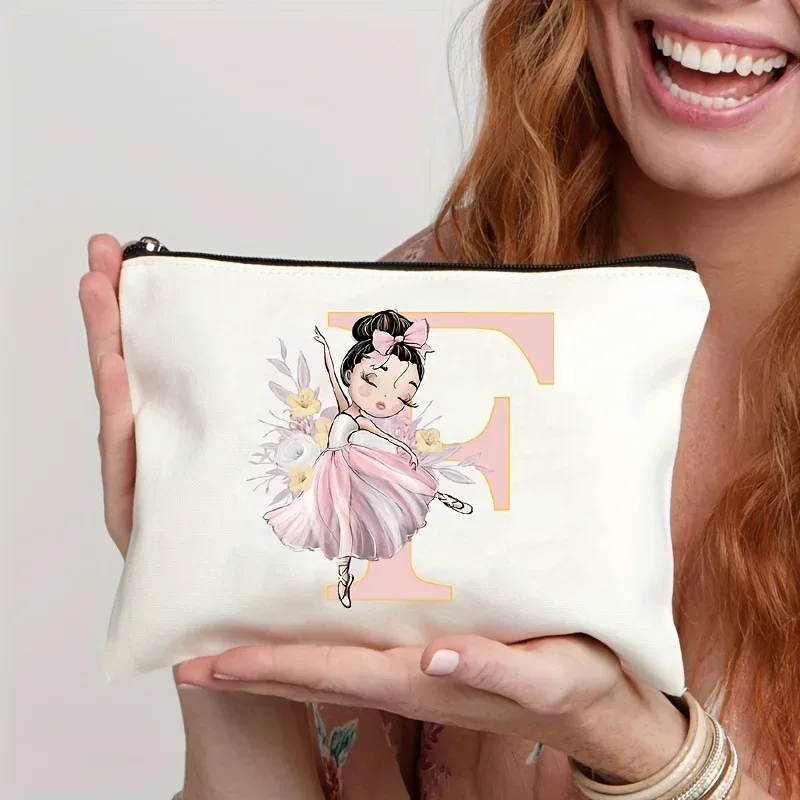 sacs de rangement, porte-monnaie, articles de toilette de style danseuse de ballet à 26 lettres, trousse de maquillage, sacs de voyage, pochette de maquillage