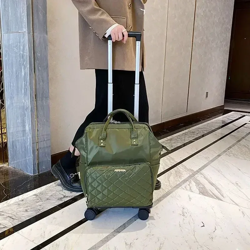 valise oxford université noire motif géométrique poignées latérales sac dos femme voyage grande capacité