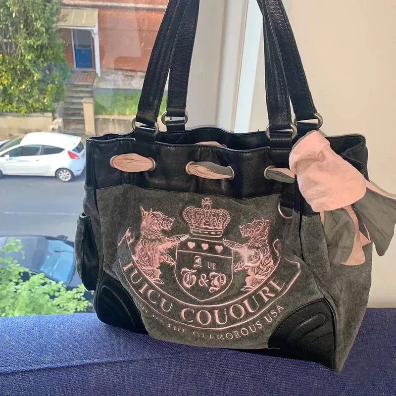 sac fourre-tout de grande capacité pour femmes y2k, vintage rétro chic broderie velours sacs à main fille shopping sac à bandoulière sacs à main pour femmes