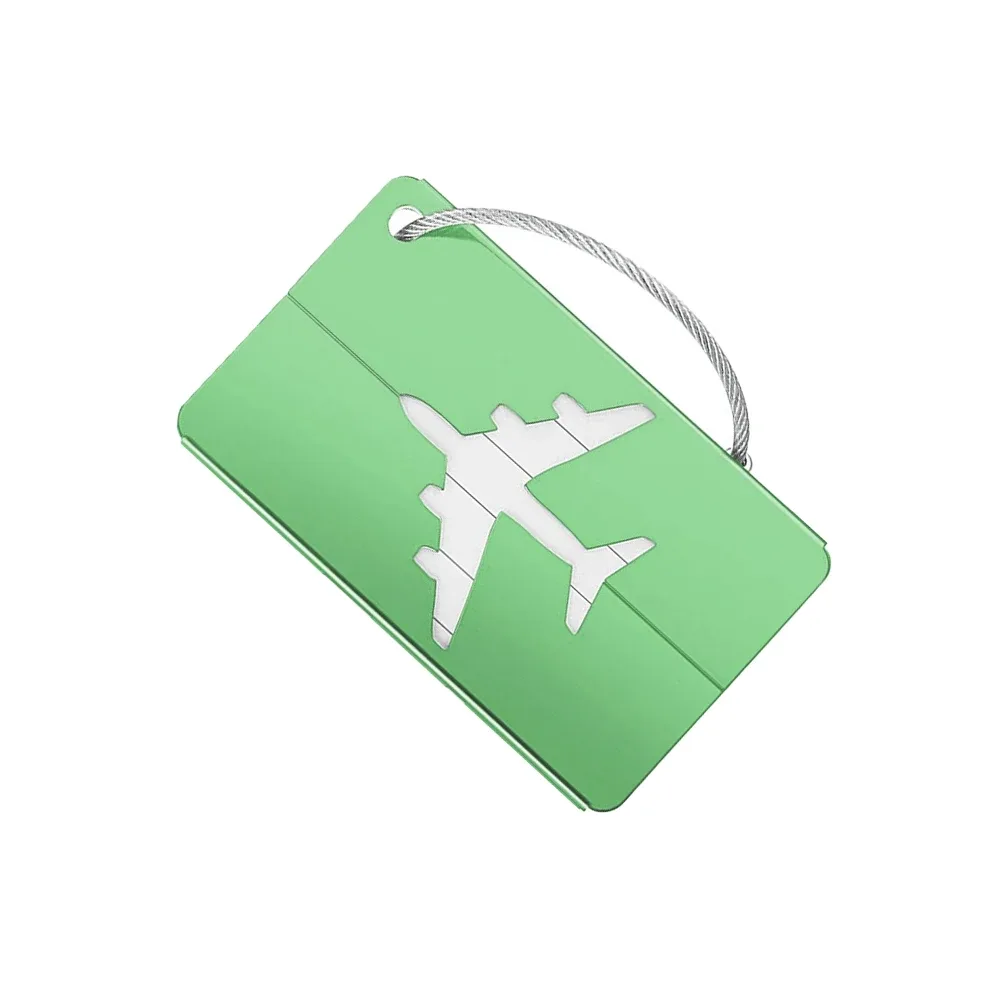 étiquette bagage métallique avion vert blanc orange kaki rose gris rouge argent violet bleu voyage identification