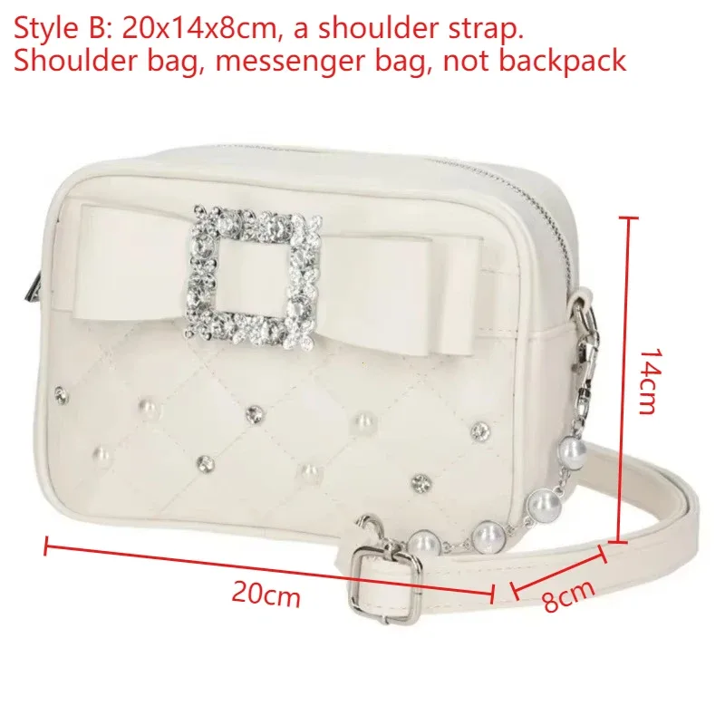lolita knot femmes bapa sac à main simple épaule bandoulière double sac coréen sle décontracté en cuir pu kawaii sac à dos ita sac