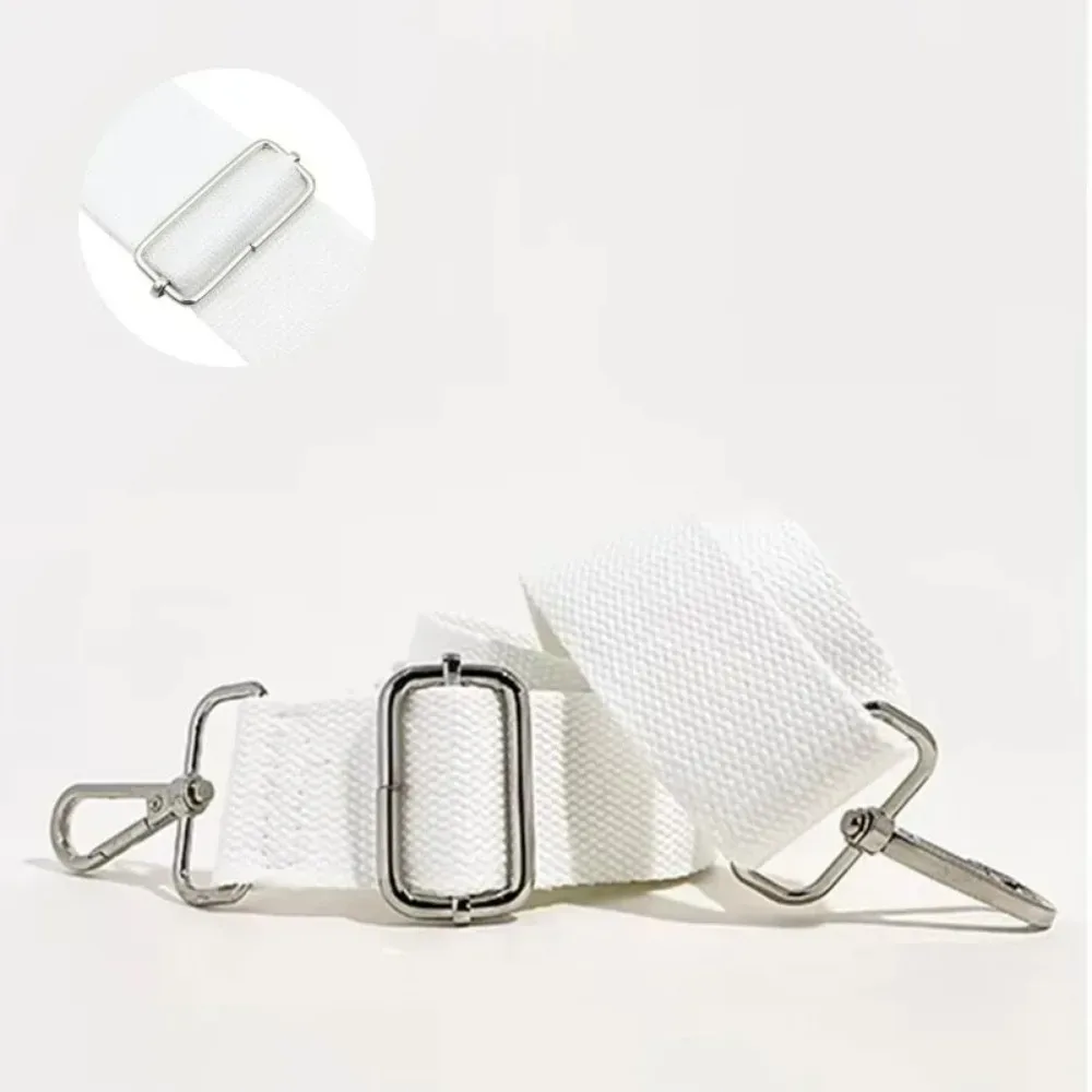sangle de sac à bandoulière large de 3,8 cm avec crochets pivotants en métal, sangle de remplacement réglable blanche pour sac à bandoulière