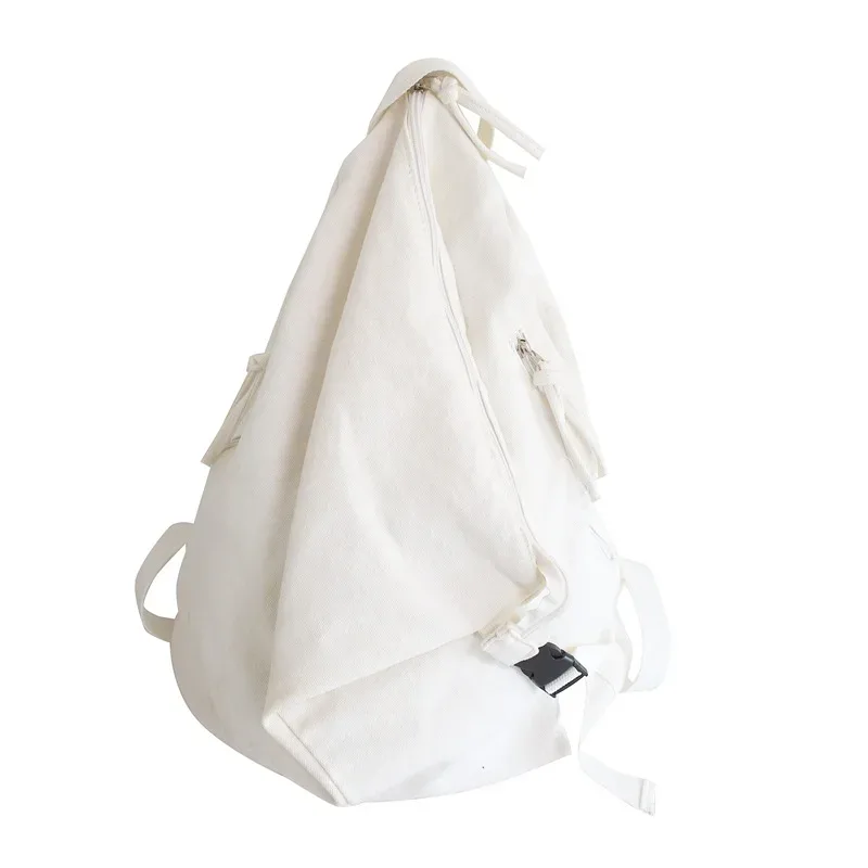 sac dos toile trapézoïdale poches latérales beige vert olive noir voyage étudiant lycéen unisexe