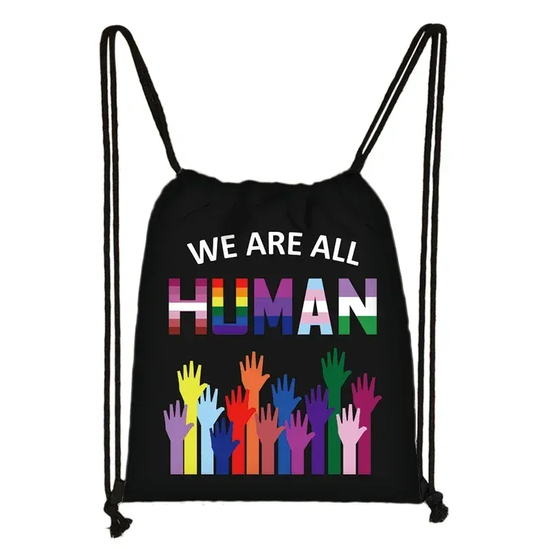 sac à dos à motif de cœur arc-en-ciel lgbt, sacs à cordon de proximité pour les zones de voyage, sac de rangement arc-en-ciel, mode thon, lesbienne et gay pride, cadeau