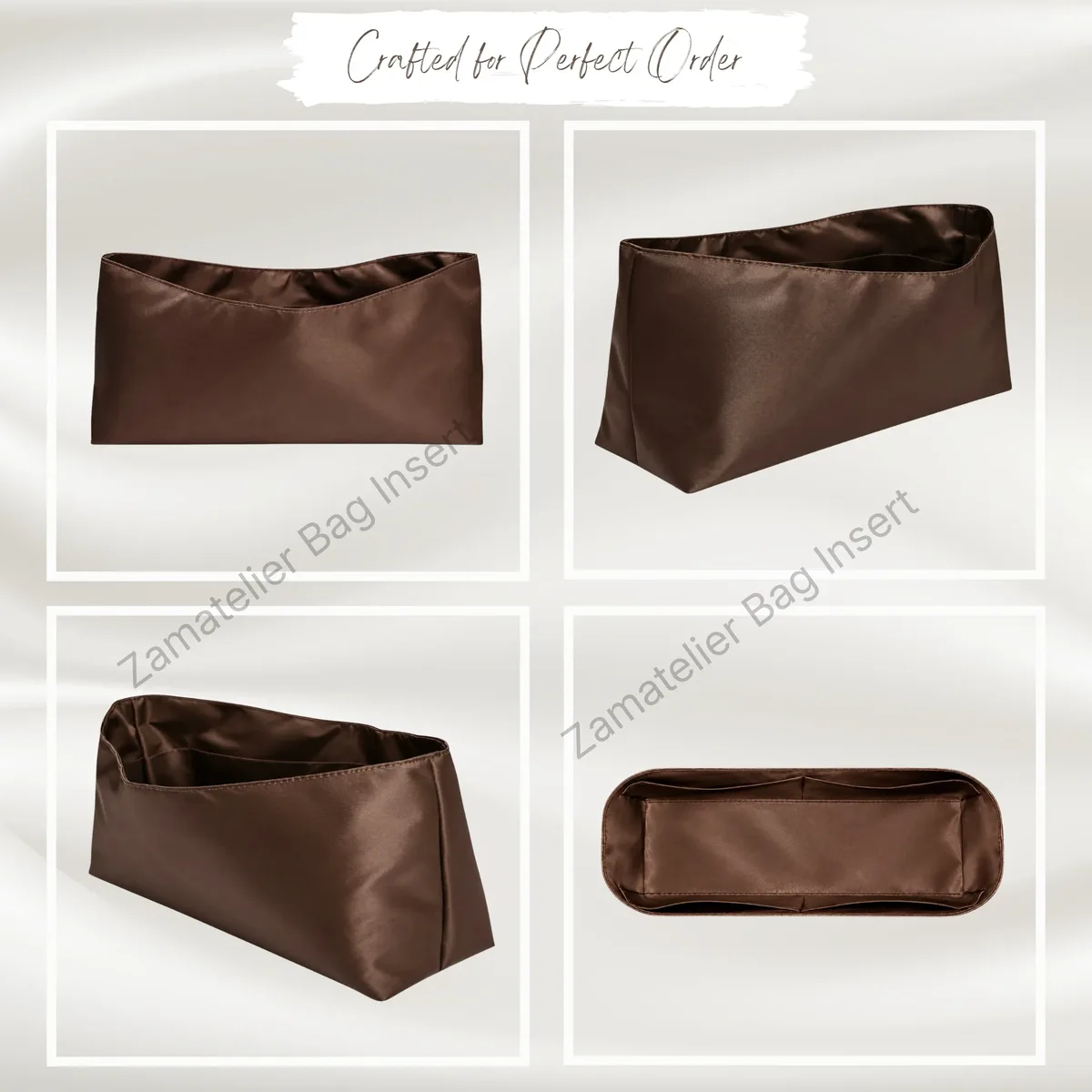 insert en soie sur mesure pour sac à bandoulière coach chelsea 30/36, organisateur de sac à main haut de gamme en satin, base de sac en satin pour maintenir la forme