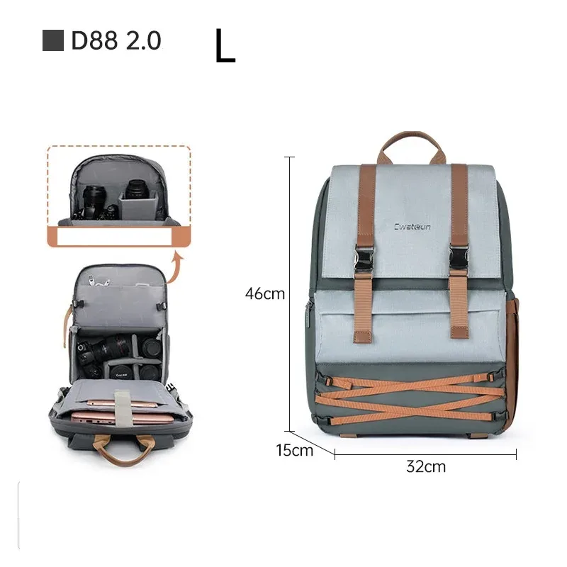 sac à dos pour appareil photo. sac pour appareil photo étanche, sac de photographie de voyage multifonctionnel, boîte pour appareil photo, pour canon/nikon/ dslr/digital dslr
