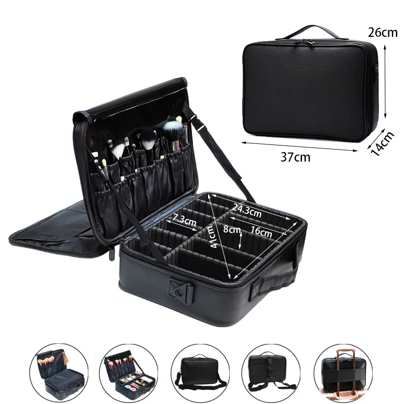 boîte à outils semi-permanente à motif d'ongles, grand multi-distributeur, trousse de maquillage professionnelle, sacs à cosmétiques, nouveauté, 2017