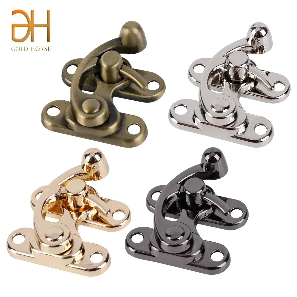 3.8CM bijoux poitrine cadeau vin boîte en bois étui bascule loquet en cuir sac à main valise moraillon crochet serrure fermeture pour femmes sacs