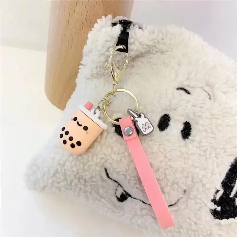 porte-clés thé au lait, pendentif de sac cartoon, décoration suspendue pour sac à dos, charme mignon, accessoire de mode pour sac à main, sac à dos