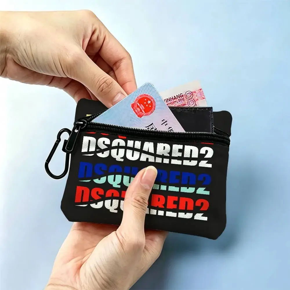 d-dsquared2 avant-street – porte-monnaie à fermeture éclair en tissu oxford, pochette à clés portable, organisateur pour voyage, trousse à cosmétiques