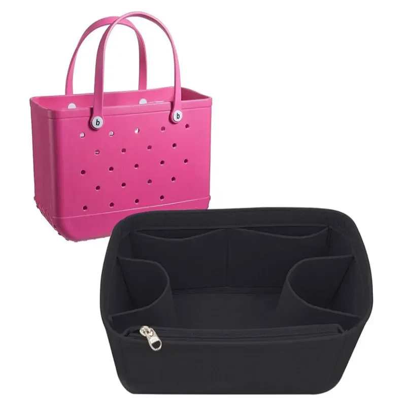 organisateur de sac à insérer en feutre pour sac bogg, grand séparateur de sac à main intérieur original, fourre-tout portable multi-poches façonnant pour sac de plage en caoutchouc
