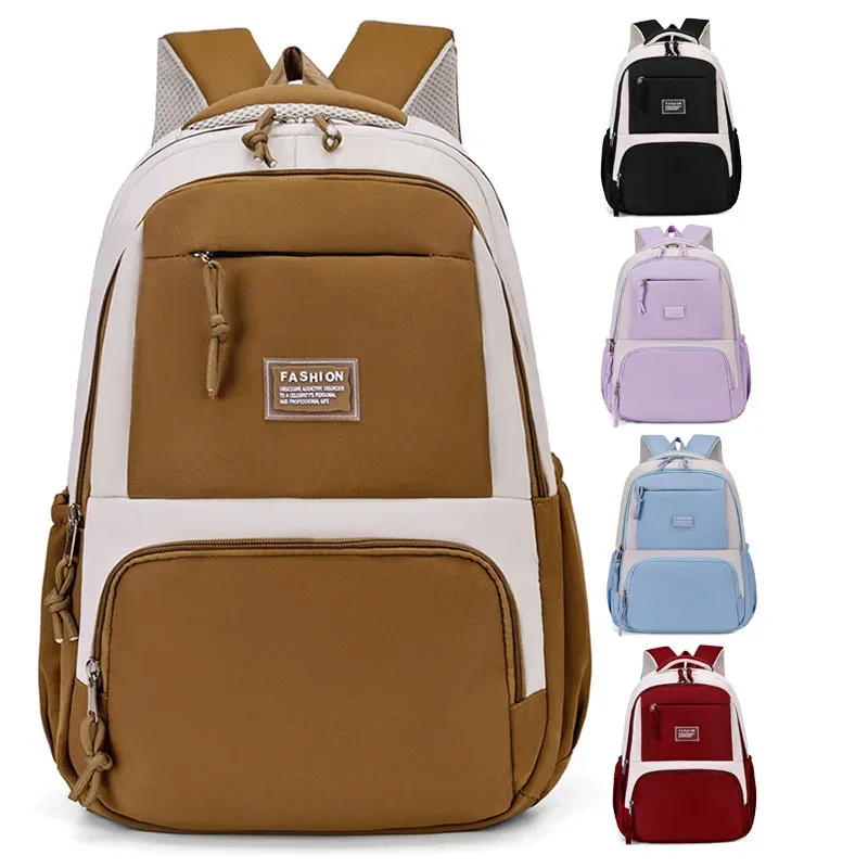 sac à dos unisexe de grande capacité pour étudiants, simple, pour ordinateur portable, en nylon, épais, double épaule, nouvelle collection 2026